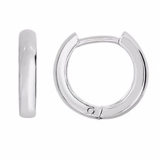 Sterling Silver Round Baby Huggy Huggies Hoops Hoop Earrings