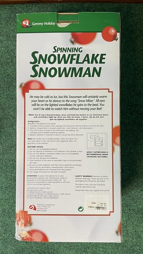 Gemmy Snowflake Spinning Snowman 2003 Singing Dancing Snow Miser & box - Picture 11 of 12