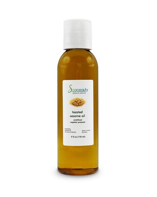 SESAME OIL UNREFINED VIRGIN NATURAL CARRIER TOASTED COLD PRESSED 100 % PURE 4 OZ