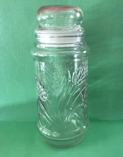 Vtg 1982 Planters Mr Peanut Glass Jar Lid  Wheat Pattern  Anchor Hocking