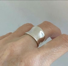 Solid 925 Sterling Wide Band Ring Dome Ring Wedding Ring Handmade Ring All Size