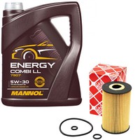 MotoröL Set 5W-30 5 Liter + ÖLfilter 36634 FüR Audi A3 A4 A5 Seat Skoda VW Caddy