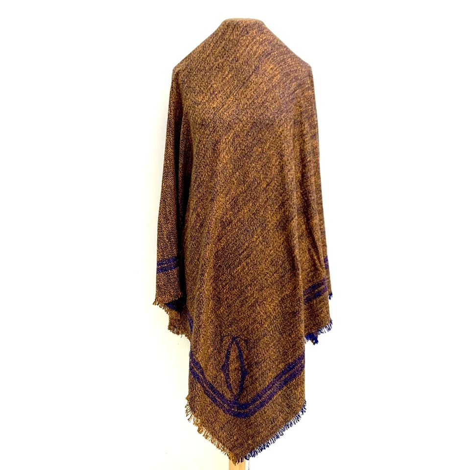 Cartier Paris Cuadrado Naranja Azul Cuadrado Bufanda de Seda 60/54 en HECHO EN ESCOCIA #A93 Foto 2 de 3