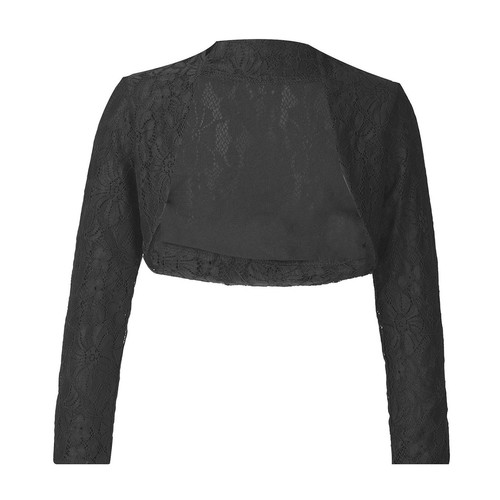 Flower Girls Party Bolero Shrug Kids Baby Long Sleeve Lace Cardigan Bridesmaid - Picture 10 of 40