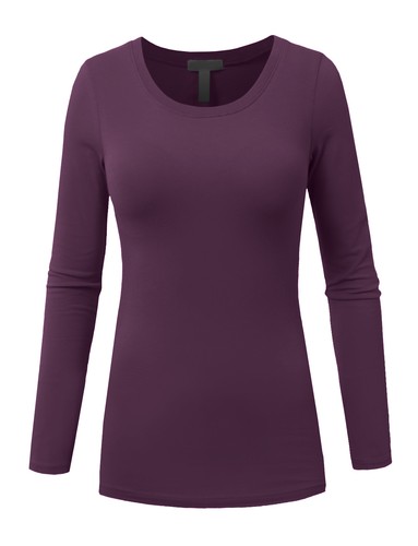 T-shirt casual NE PEOPLE da donna leggera base maniche lunghe girocollo collo casual NEWT78 - Foto 74 di 213