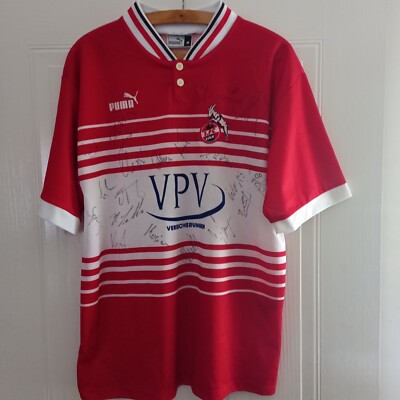 Köln Football Shirt Koln Vintage Retro Team Hand Signed