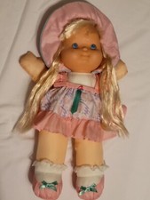 Vintage Fisher Price Puffalump Kids Blue Eyed Pink Dress Baby Doll Plush 1992