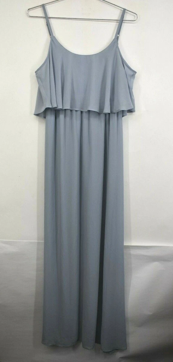Mumu Womens Light Blue Caitlin Cold Shoulder Chiffon Gown Floor