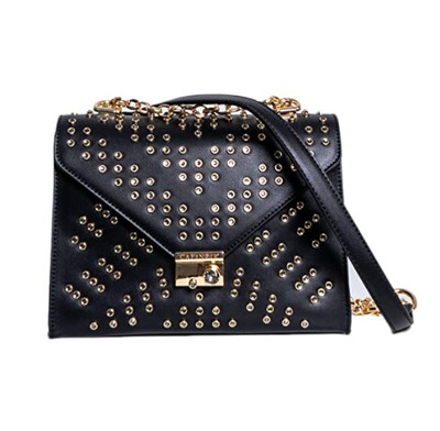 Borsa tracolla con catena oro Cafènoir cafenoir nera con borchie donna  ragazza | eBay