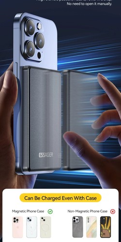 Essager Thin Wireless Charging Power Bank - Photo 6 sur 12