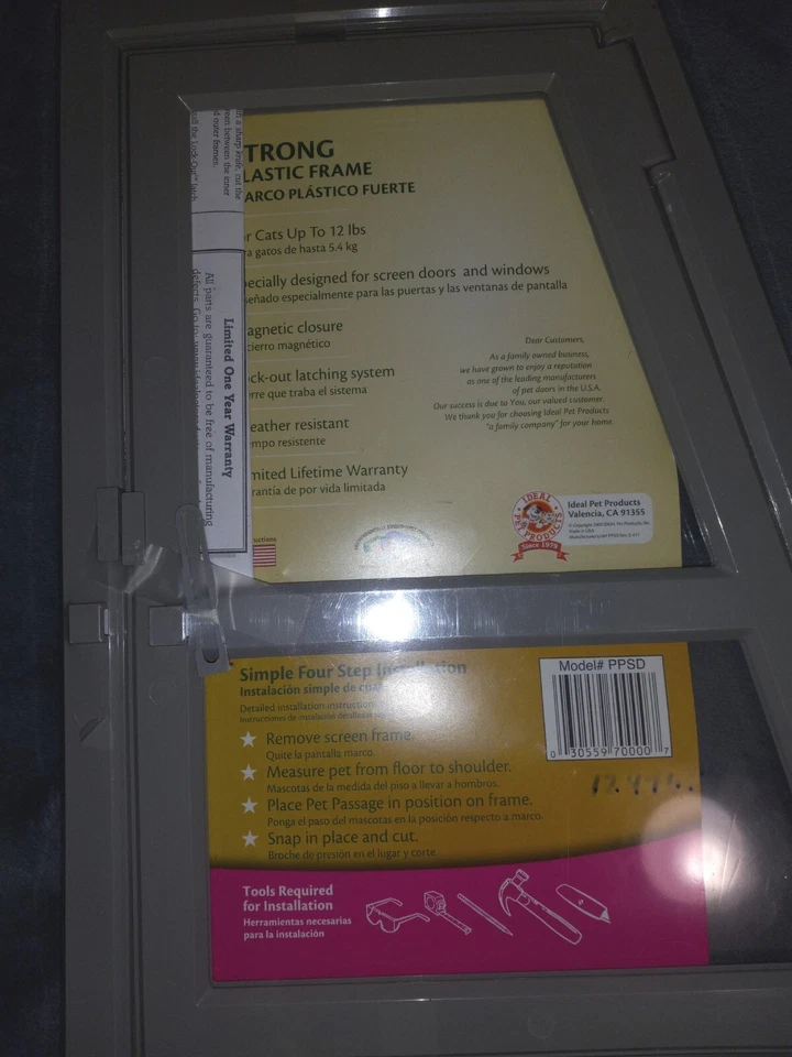 Puerta de pantalla de paso ideal para mascotas 7,25" x 14,5" apertura - ¡NUEVA! Foto 4 de 4