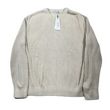 Calvin Klein Crewneck Sweater Mens 2XL White Desert Sand Chunky Pullover 118