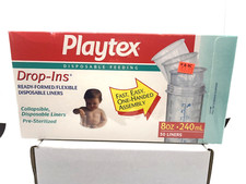 VTG Vintage 1998 Playtex Drop - Ins 8 oz 50 Disposable Liners