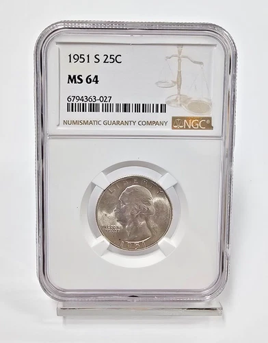 1951- San Francisco Washington Quarter NGC Graded Uncirculated MS64
