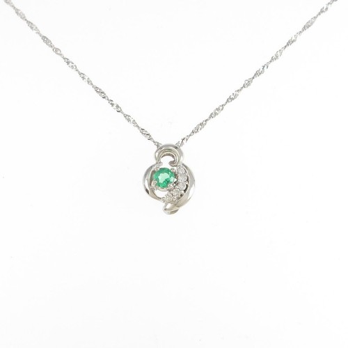 Authentic Platinum Emerald Necklace 