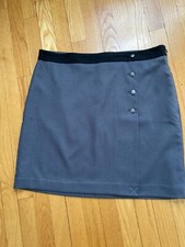 NWT Ann Taylor Loft Skirt SIZE 14 Lined Charcoal Straight Knee-length