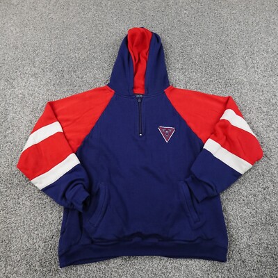 VTG McGregor Jacket Mens L Red White Blue Zip Hoodie Sweater Sweatshirt Casual