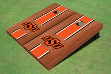 Oklahoma State University Orange Rosewood Matching Long Stripe Cornhole Boards