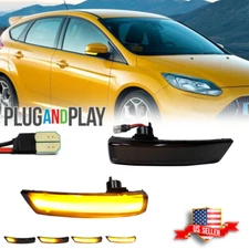 2x Sequential LED Side Mirror Blinker Signal Light For Ford Focus MK2 Fusion MK4