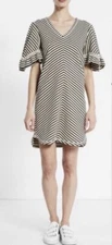 See by Chloe Striped Flutter Sleeve Jersey Dress XS