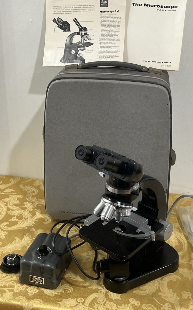 ernst leitz gmbh.wetzlar 　　03377 Ernst Leitz Wetzlar GmbH Microscope With case and extras | eBay