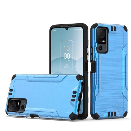 For TCL 40 XL T608M Slim Brushed Hybrid Case Cell Phone Cover + Tempered Glass - Picture 4 of 21