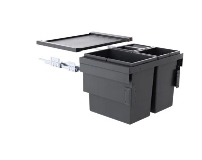 Hailo Abfallsammler 60cm Unterschrank Auszug Cargo Synchro 54 L dunklegrau Müll - Bild 1 von 4