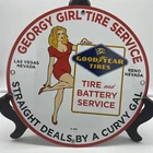 VINTAGE STYLE "GOODYEAR" GAS & OIL PUMP PLATE 12" PORCELAIN SIGN MADE IN USA