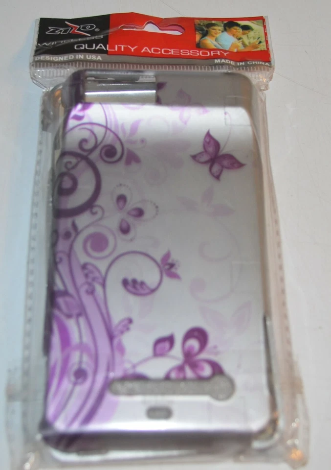 For Motorola Droid X2 Hard Protector Case Snap on Phone Cover Purple Butterflies - Image 2 of 2