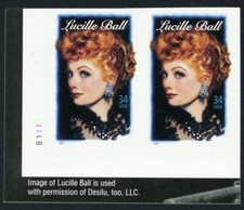 3523a, Lucille Ball Die Cutting Omitted 34¢ Major Error XF NH - Stuart Katz