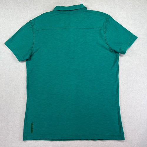 Diesel Polo Shirt Men's Large Green Raw Hem Short Sleeve Stash Pocket Chief Keef - Picture 15 of 16