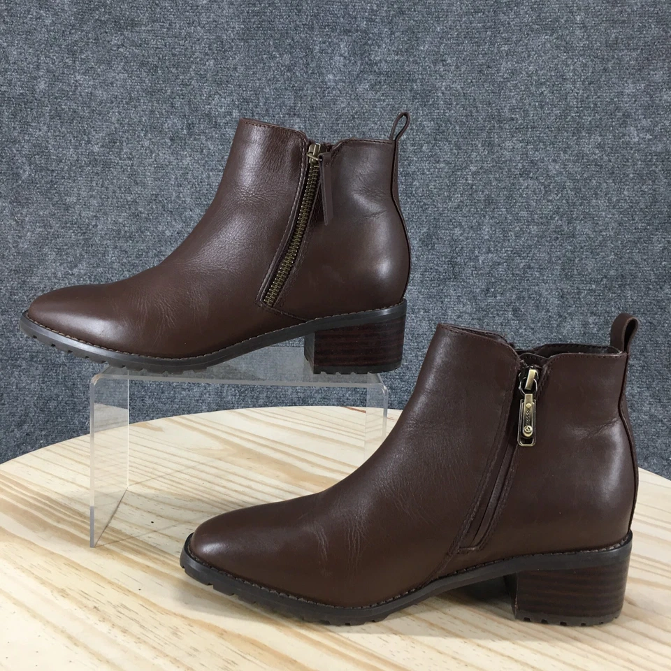 Botas Blondo Femininas 7.5 M Samara Botas Impermeáveis Marrom Puxar Tornozelo Top Bloco - Imagem 2 de 4