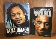 Rubin Wiki & Tana Umaga Inscribed books, New Zealand Rugby Stars