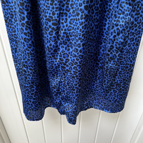 Dancing Leopard Dress Women's UK 12 Blue Black Long Sleeved Wrap Midi BNWT - Picture 14 of 15