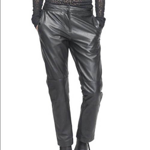 Richard Chai black leather pants size 