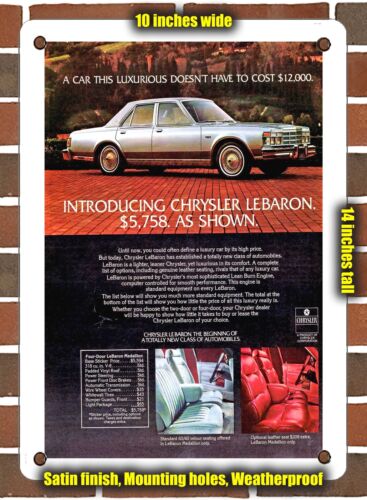 PANNEAU MÉTAL - 1977 Chrysler LeBaron Medallion quatre portes - 10x14 pouces - Photo 1/1
