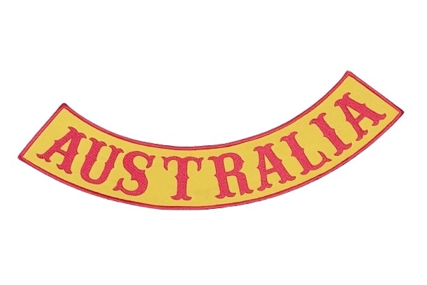 Australia Rocker Emblem Patches Vest Jacket Motorcycle Big Bottom Yellow Patch