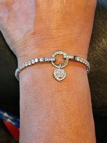 3 Ct IBB CN 8" "I Love You" More Tennis Bracelet w/ Rosegold-toned CZ heart - Picture 8 of 15