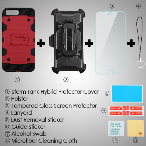 RUGGED SHOCKPROOF CASE W/STAND COVER+HOLSTER CLIP FOR iPHONE 7 / 8 / PLUS - Picture 54 of 55