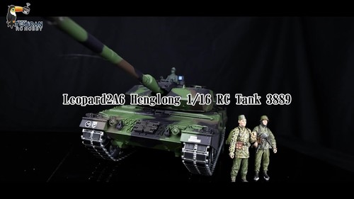 Henglong 1/16 7.0 RC Tank 3889 Leopard2A6 W/ Barrel Recoil Metal Tracks Wheels - Video 1 of 1