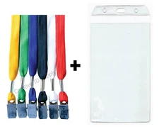 LOT 25 VERTICAL SPORT TICKET HOLDER 7 X 4 WITH NECK LANYARD 3 STYLES FREE SHIP