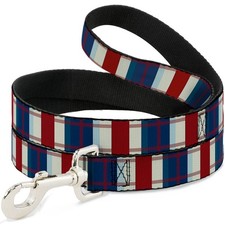 Dog Leash Tartan Plaid Khaki/Blues/Red