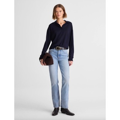 Madewell The Tall Longline Straight Jean Raebrook Wash Comfort Blue 25T NWT