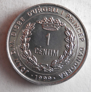 1999 ANDORRA CENTIME AU/UNC High Quality Rare Coin Lot #U30