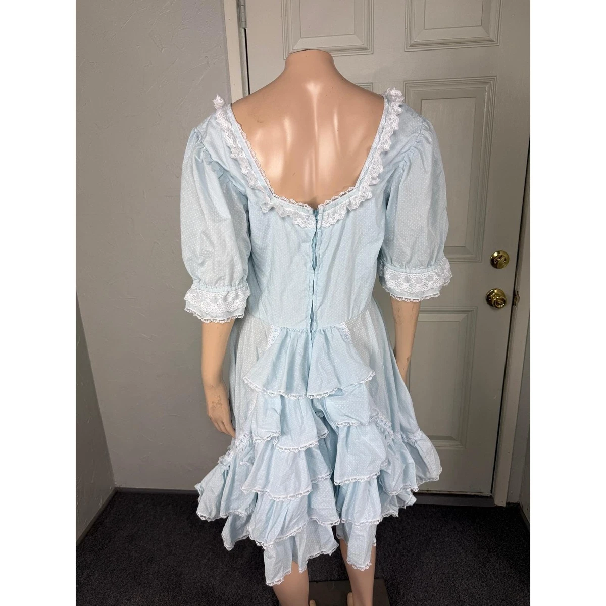 sachin and babi light blue dress Vintage Prom Dresses 1970