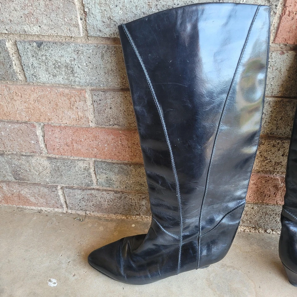 Botas Charles David Mujer Talla 8 Cuero Hechas en Italia Tacón Medio Alto Elegantes Foto 2 de 4