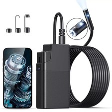 Wireless Endoscope Camera 2560P HD Dual Lens WiFi Borescope 16.4FT IP67 for iOS