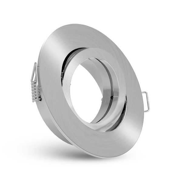 Einbaustrahler Rahmen Silber Rund Schwenkbar Deckenlampe Spot Deckenstrahler-image