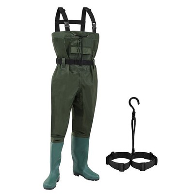 Wathose mit Haken Angeln Gummistiefel Teichhose Anglerhose robust Jagd Gr. 42-47