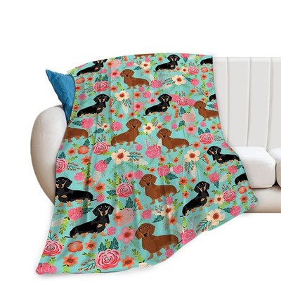Jinflower Dachshund Blanket Cute Dachshund Dog Pattern Throw Blanket for Girl...